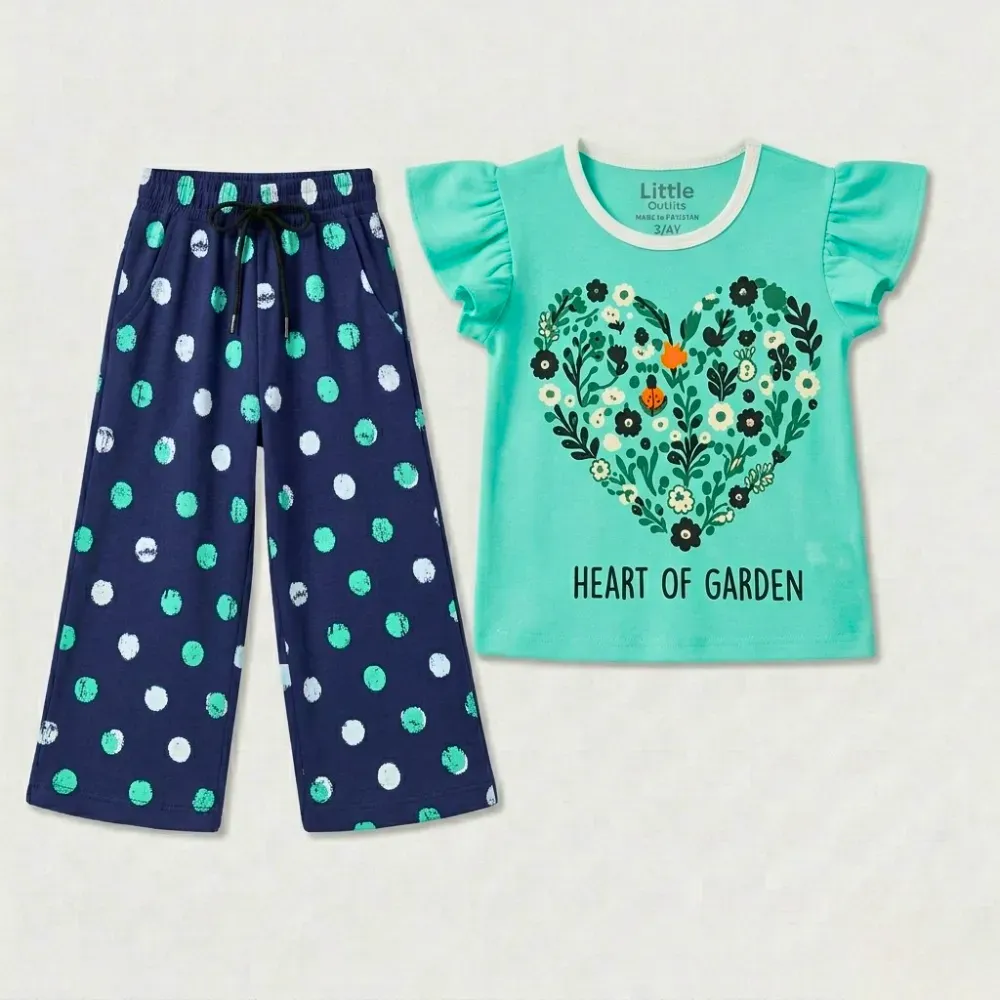 Garden Heart Kids Outfit For Girls