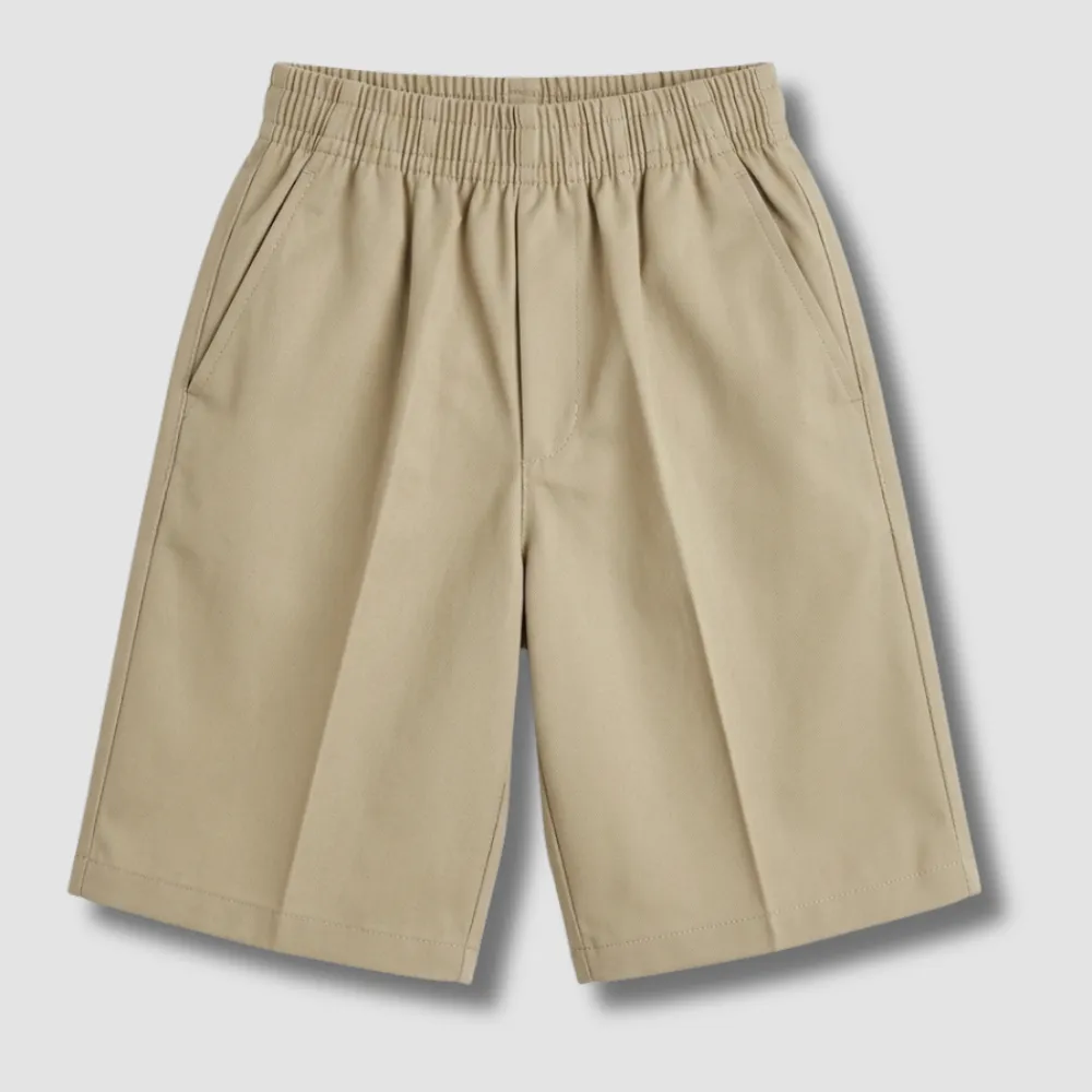 Brown Elastic Waist Shorts Premium Quality Cotton For Boys