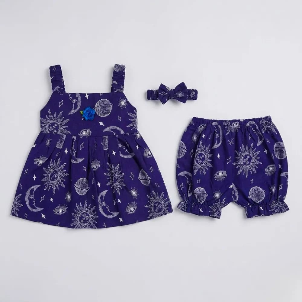 Celestial Print Purple Outfit for Kids