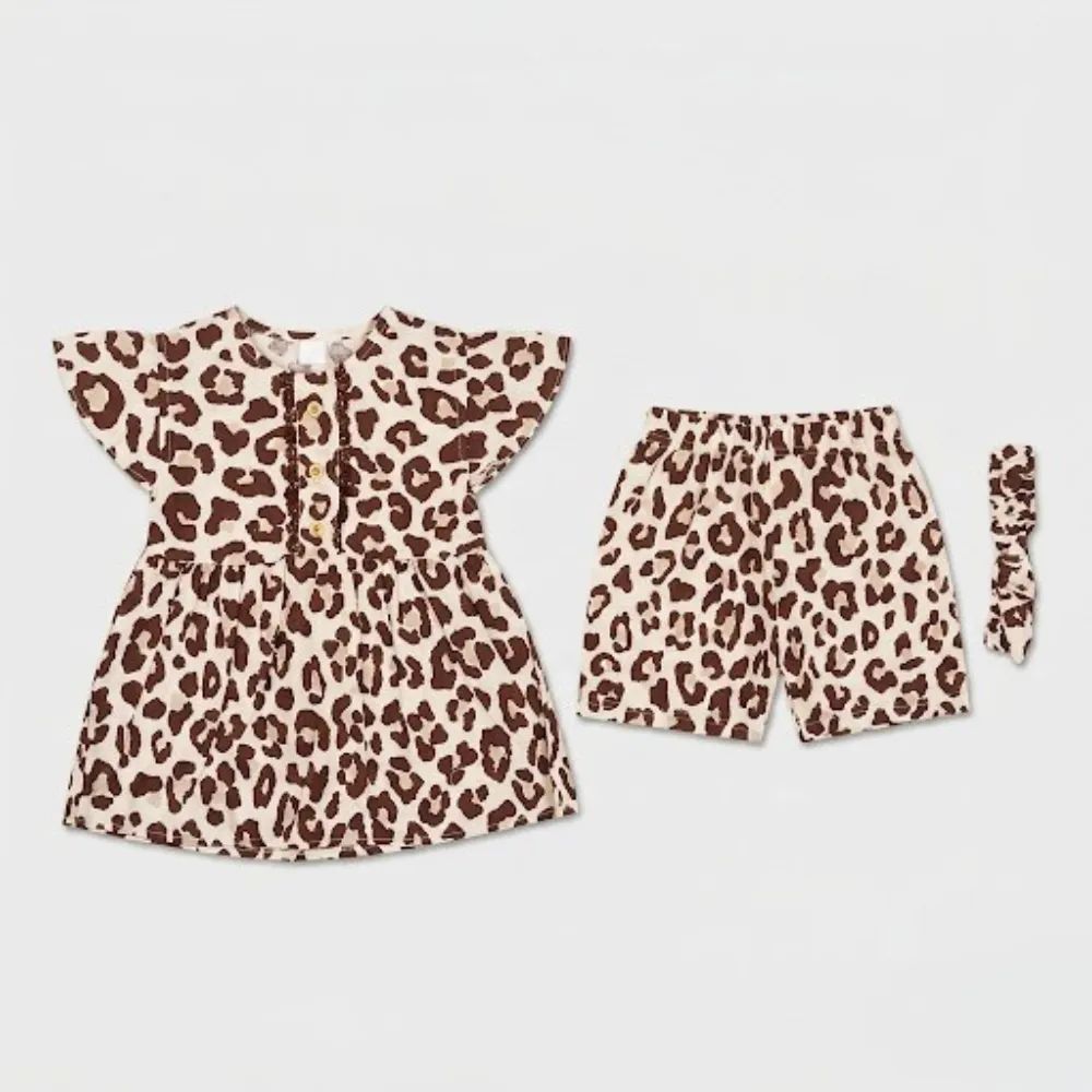 Beige and Brown Leopard Print Outfit
