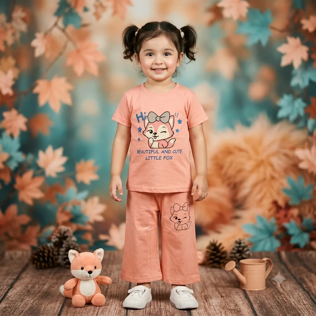 Peach Kitty Bell Bottom Tract suit