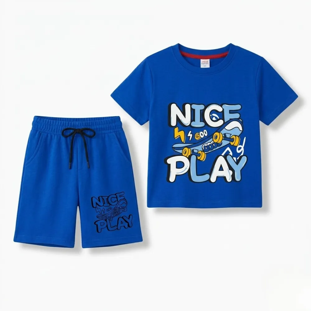 Kids Nice Play Skateboard T-Shirt & Shorts Set