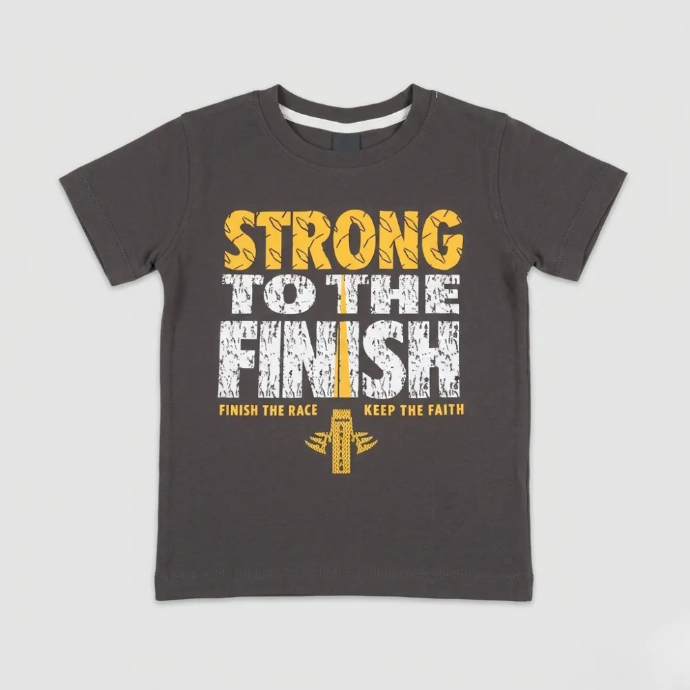 Motivational Charcoal Grey T-Shirt with Inspirational Quote