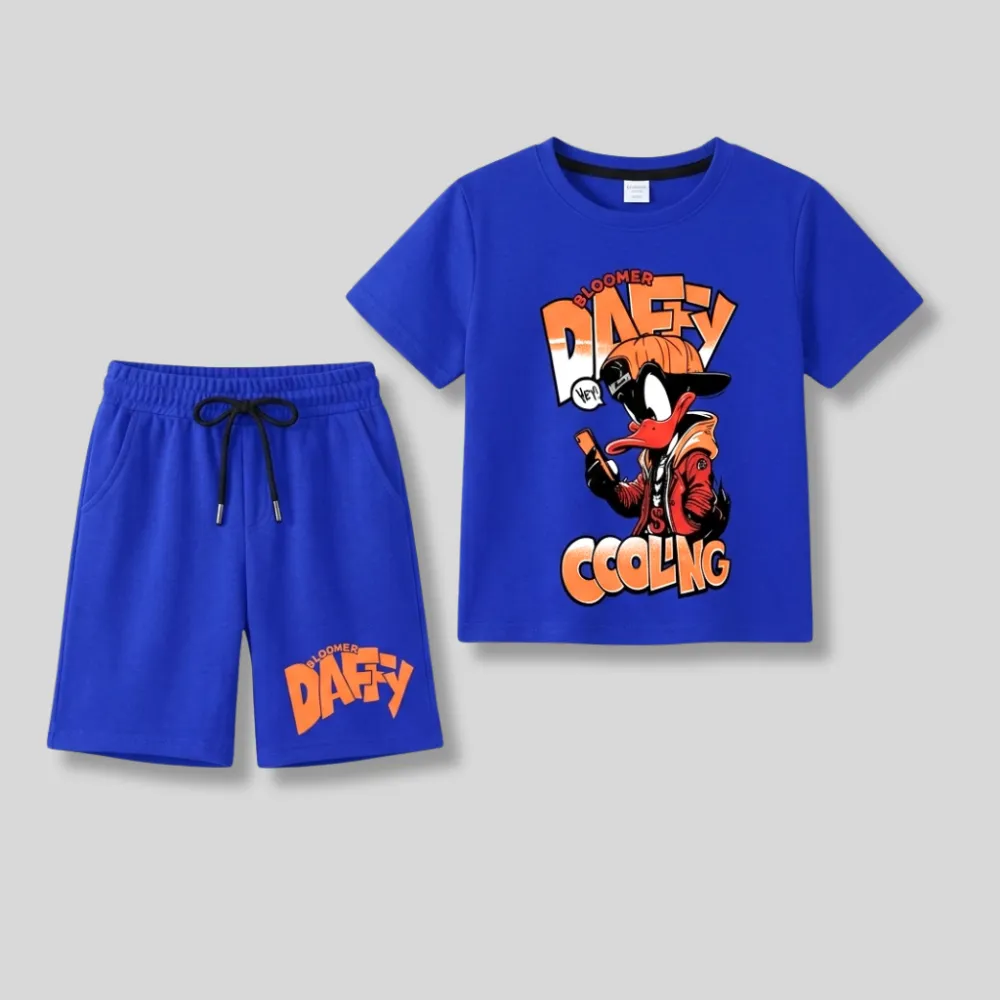 Royal Blue Kids' Daffy Duck Graphic Outfit