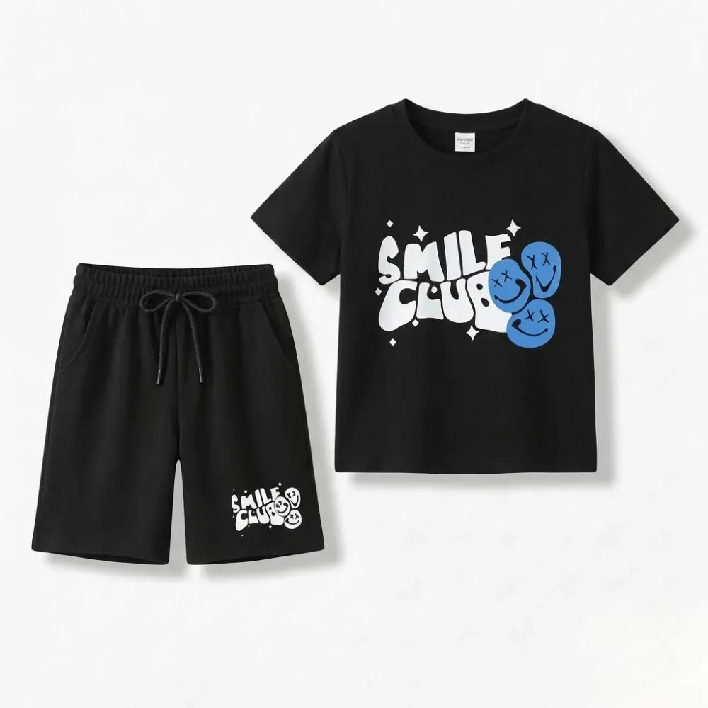 Smile Club Graphic T-Shirt and Shorts Set