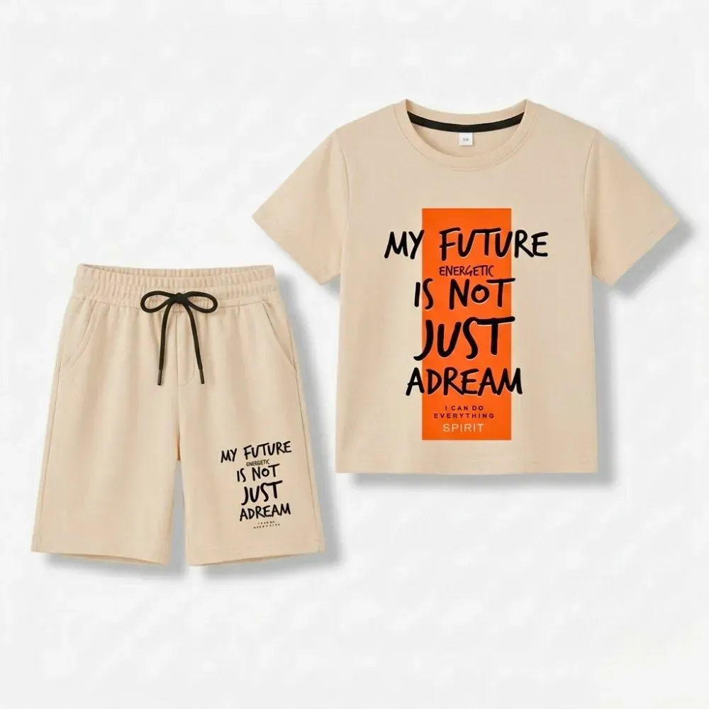 Inspirational Kids' Clothing Set in Beige